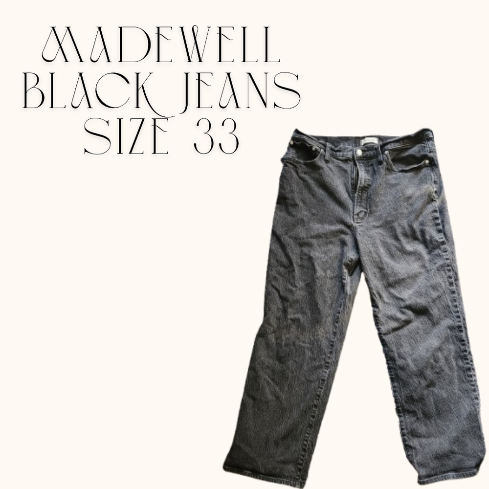 Madewell Black  Straight Jeans – Size 33 High Rise